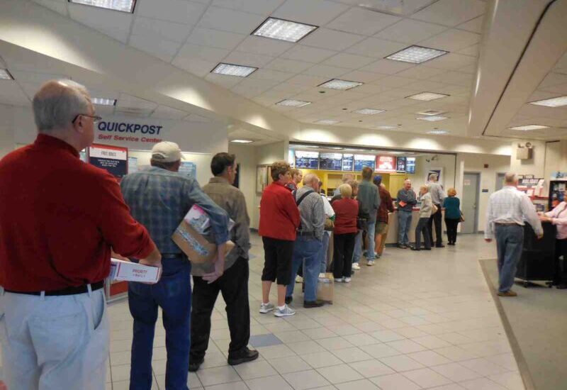 Line at the post office